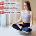 thumbnail image 2 of Florensi | Round Meditation Cushion (16"x16"x5") | Large Floor Support Pillow for Yoga, Women & Men | Removable Velvet Cover | Filled with 100% Buckwheat | Gray, 2 of 6
