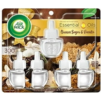 Air Wick Plug-In Scented Oil Air Freshener Warmer Refills, Brown Sugar and Vanilla, 5 Count