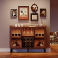 thumbnail image 4 of Ataucjin Freestanding Liquor Cabinet with LED Light, Wine Bar Cabinet for Home, Wine and Coffee Bar with Wine Rack and Glass Holder, Kitchen Buffet Sideboard Storage for Home Living Room, Dining Room, 4 of 6