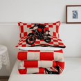 thumbnail image 5 of Manfei Speed Motorbike Full Size Comforter Sets,Red Checkered Pattern Bedding Comforter Set,Reversible,3-Piece,1 Comforter and 2 Pillowcases, 5 of 7
