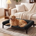 thumbnail image 1 of Cama elevada para perro, cama elevada para perros de gran tamaño, cuna portátil de refrigeración para mascotas con malla transpirable y lavable, hamaca para mascotas de interior y exterior con, 1 of 7