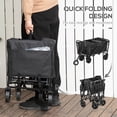 thumbnail image 4 of Outsunny Collapsible Utility Wagon, Heavy Duty Folding Cart, 132 lbs. Capacity Steel Frame, All-Terrain Wheels, Adjustable Handle, Bag, Black, 4 of 9
