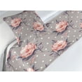 thumbnail image 3 of Vintage Bed Runner Set, Watercolor Roses on Nostalgic Polka Dotted Muted Background Garden Art, Decorative Bedding Scarf & a Pillow Sham for Hotels Homes, Twin, Taupe Grey Coral Blush, by Ambesonne, 3 of 3