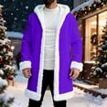 thumbnail image 6 of QATAINLAV Christmas Jacket for Men Warm Lined Winter Fleece Hooded Cardigan Funny Santa Claus Coat, Purple, XXL, 6 of 9