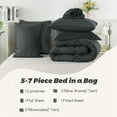 thumbnail image 5 of Vccoem Queen Comforter Sets Bed in a Bag with 7 Piece for All Seasons Bedding Comforter Sets Perfect for Bedroom Decor, Dark Gray, 5 of 8
