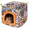 thumbnail image 1 of Cálida cama para hámster y conejillo de indias, casa para erizos, casa de felpa, nido para pájaros, hamaca colgante en invierno para evitar que los animales pequeños entren en cuevas, 20*20*20cm Sincero Electrónica, 1 of 5