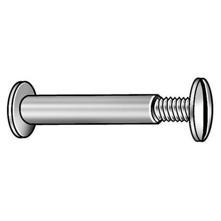 Binding Barrel, #8-32, 3/8 in Brl Lg, 13/64 in Brl Dia, Aluminum Plain, 50 PK