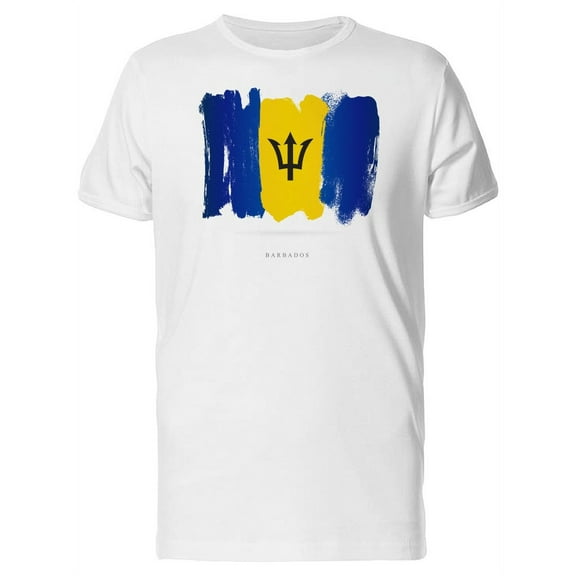 Grunge Watercolor Barbados Flag T-Shirt Men -Image by Shutterstock, Male XX-Large