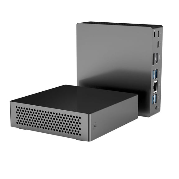 BRENUC C06E Mini Office PC, Intel Alder Lake N100, 8GB RAM & 256GB SSD, Black