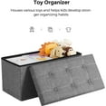 thumbnail image 3 of SONGMICS 30" Storage Ottoman Holds 660 lb Ottoman with Storage Folding Storage Bench Footstool for Entryway Living Room Light Gray, 3 of 11
