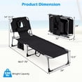 thumbnail image 3 of Gymax Chaise Longue de Plage Portable - Ensemble de 1, Noir, 3 of 8