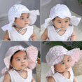 thumbnail image 2 of Newborn Cap Baby Girl Cotton Princess Hat Summer Baby Lace Cap With, 2 of 3