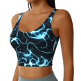 thumbnail image 2 of Fotbe Lightning Pattern Womens' Sports Bra Longline Wirefree Padded with Medium Support Sports Moisture-Wicking Workou Vest,Tank Top-X-Large, 2 of 7