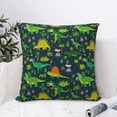 thumbnail image 4 of Pofeuu Dinosaurs and Tropical Leaves and Flowers Print Double-sided plush pillowcase Square Throw Pillow Covers Pillows Cover for Living Room Bedroom Sofa Couch Cushion Cover（No pillow core）-12"x12", 4 of 7