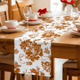 thumbnail image 5 of Table Runners 120 Inches Long Dress Scarves, Rustic Flowers Farmhouse Coffee/Dining/Kitchen Table Decor Table Runner for Living Room, Orange Pastoral Botanical Vintage Floral Leaves 13x120 Inch, 5 of 9