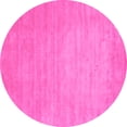 thumbnail image 1 of Ahgly Company Indoor Round Solid Pink Modern Area Rugs, 4' Round, 1 of 4