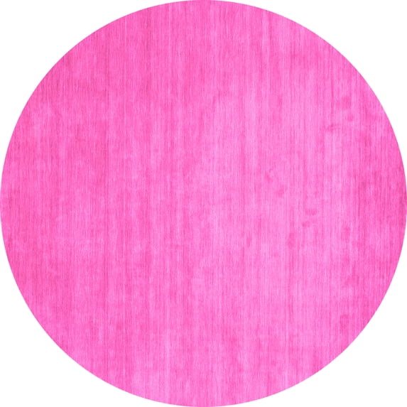 Ahgly Company Indoor Round Solid Pink Modern Area Rugs, 4' Round