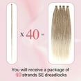 thumbnail image 3 of WEIF-24 Inch Dreadlock Hair Extensions, 40 Strands SE Thin 0.6cm Width Dreadlock Extensions, Synthetic Handmade Soft Hippie Style Dreadlocks for Woman,27/613, 3 of 4