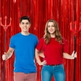 thumbnail image 6 of 3pcs 3.3ft x 6.6ft Red Metallic Tinsel Foil Fringe Curtains Photo Booth Props for Engagement Bridal Shower Bachelorette Baby Shower Bachelorette Holiday Celebration Party Decorations, 6 of 7