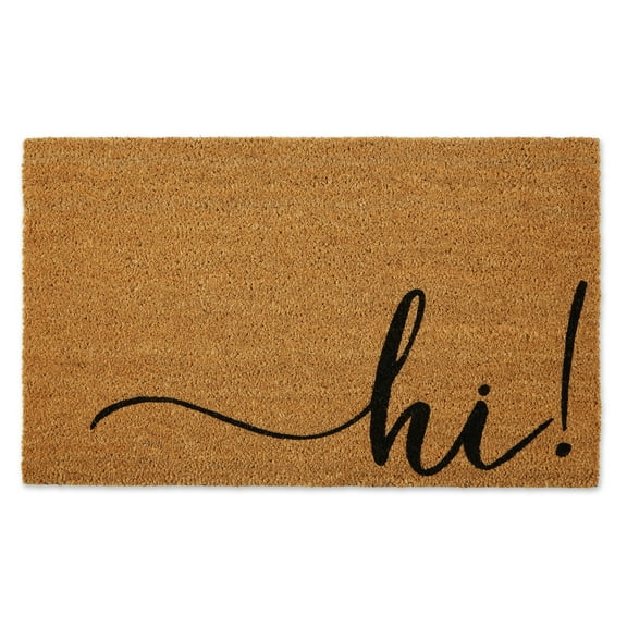 DII Greetings Collection Natural Coir Doormat, 17x29", Hi!