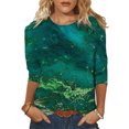 thumbnail image 2 of Camisetas Básicas Camisetas sin mangas de ganchillo estampadas étnicas Jersey Mujer Ropa de vacaciones (Verde XXL) Cgtredaw Para estrenar, 2 of 7