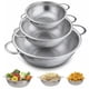 thumbnail image 1 of Juego de 3 Coladores de Acero Inoxidable, Coladores de Cocina, Escurridor de Comida, Escurridor de Pasta y Verduras, Juego de Colador Microperforado con Mango y Base para Escurrir, 1 of 7