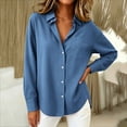 thumbnail image 5 of Luvrsol Womens Button Down Shirt Solid Blouse Long Sleeve Loose Tops for Commute & Daily Errands S-2XL, 5 of 5