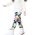 thumbnail image 2 of Girls Winter Floral Warm Leggings Kids Christmas Thicken Fleece Tights Pants 2-11 Years, 2 of 7