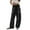 Black2, variant on Womens Baggy Wide Leg Pants Casual Fall Winter Drawstring Elastic Waisted Trousers Comfortable Soft Fashion Line Design Sports Pants with Pockets Light Gray2 M