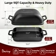 thumbnail image 4 of Davivy Large Cast Iron Bread Loaf Pan, 9qt, Pre-Seasoned, With Lid & Silicone Gloves, 4 of 11