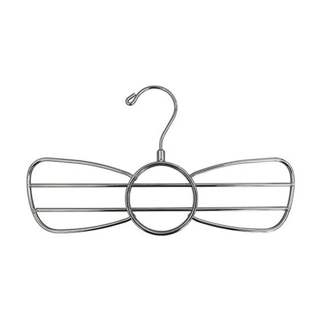 Gancho de Metal con Forma de Mariposa Multiusos: Bufanda, Hiyab, Cinturón, Corbata y Joyas / Organizador de Armario Que Ahorra Espacio / Acabado Cromado Duradero / Paquete de 2