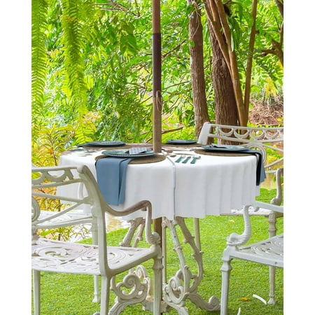

Fall Botanical Outdoor Tablecloth - 60x60 Inch Square Dining Table Cover Thanksgiving Vintage Maple Leaf Floral Waterproof Outdoor Table Cloth with Umbrella Hole & Zipper for Picnic/Patio