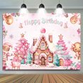 thumbnail image 1 of Winter Gingerbread House Happy Birthday Backdrop, 1 of 7