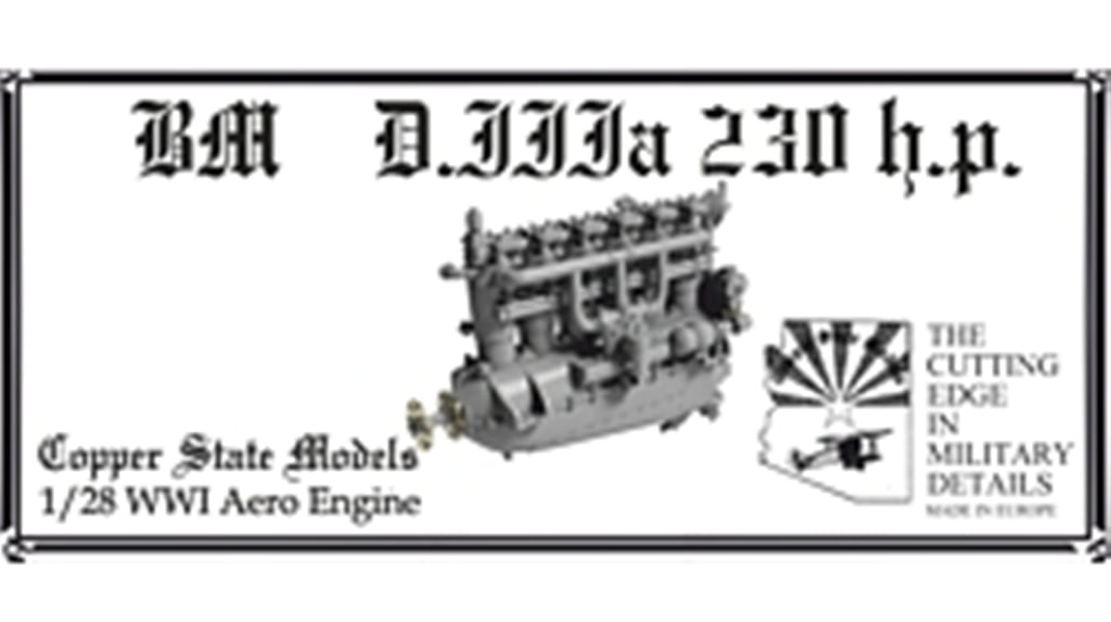 Copper State Models 128 BM D.IIIa 230 H.P Aero Engine Resin Set E28004