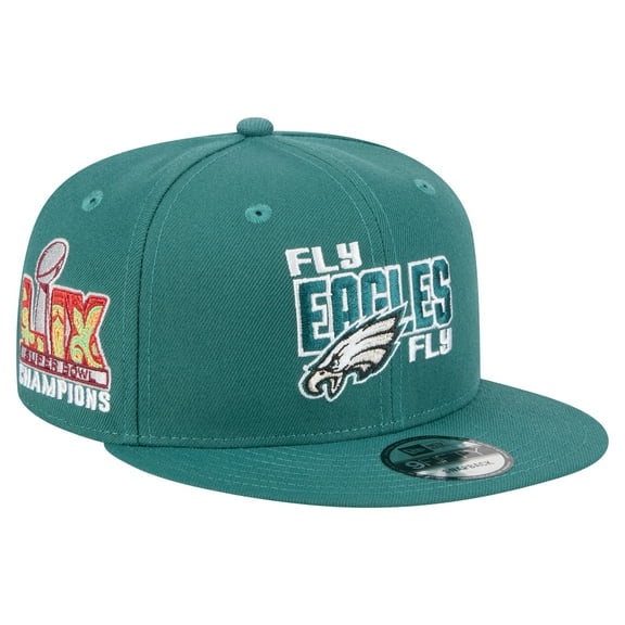 Men's New Era Midnight Green Philadelphia Eagles Super Bowl LIX Champions Side Patch 9FIFTY Snapback Hat