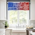 thumbnail image 2 of Red Blue Valances for Windows Farmhouse Kitchen Curtains Valances Rod Pocket Valance Curtains for Kitchen Windows Ombre Stars Stripes Rustic US Flag Blood Window Valances for Bathroom Bedroom 60"x18", 2 of 6