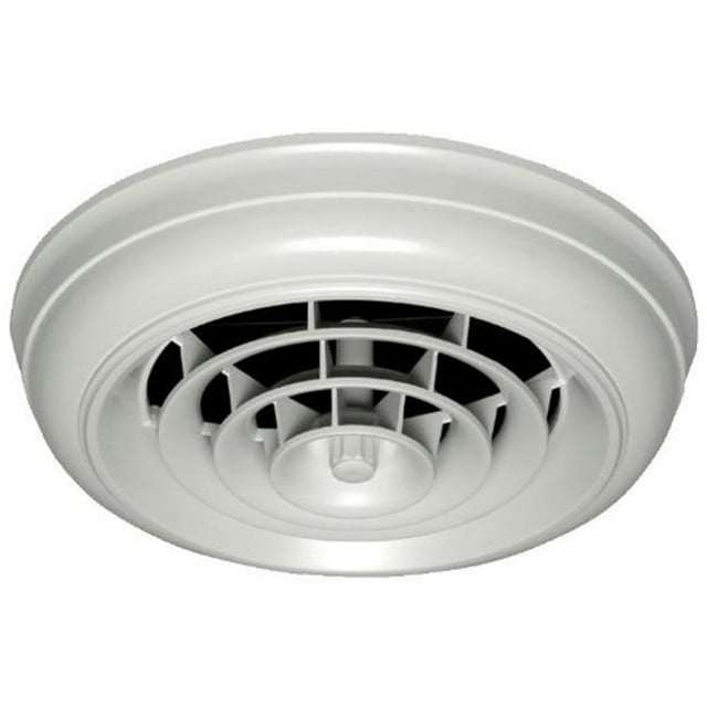 Havaco Quick Connect HT-CCGRB-R1D White Round Capital Crown Ceiling Diffuser 8-7-6 in. Boot & Rotary Damper