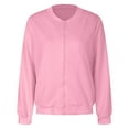 thumbnail image 6 of yocbz Womens Rain Jacket With Hood Women's Zip Up Textured Lightweight Bomber Jacket Casual Long Sleeve Outerwear Pink,Size for S, 6 of 9