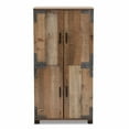 thumbnail image 3 of Baxton Studio Cyrille Modern and Contemporary Farmhouse Rustic Finished Wood 4-Door Shoe Cabinet, 3 of 10