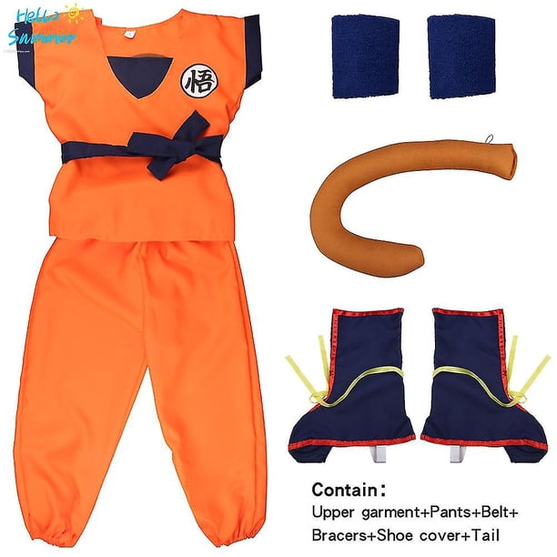 Christmas Kids Adult Suits Son Goku Cosplay Costume Anime Superheroes Jumpsuit Black Hair Costume Dress Up zhangyuxiang LED
