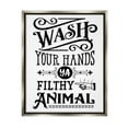 thumbnail image 3 of Stupell Industries Wash Your Hands Vintage Symbol Serif Typography Graphic Art Luster Gray Floating Framed Canvas Print Wall Art, Design by Lettered and Lined, 3 of 5