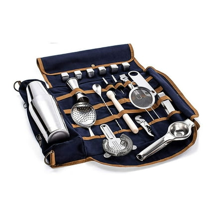 

Bartender Bag Portable Cocktail Tool Bag Barware Roll Bag Canvas Bag Bartender