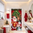 thumbnail image 6 of Fllostpr 35.4x70.8" Christmas Santa Door Cover, Four Corner Perforations Hanging Fabric Background Curtain for Xmas Party Entryway Kitchen, 6 of 6