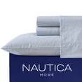 thumbnail image 3 of Juego de sábanas Nautica Penny a rayas de algodón azul percal completo, 3 of 5