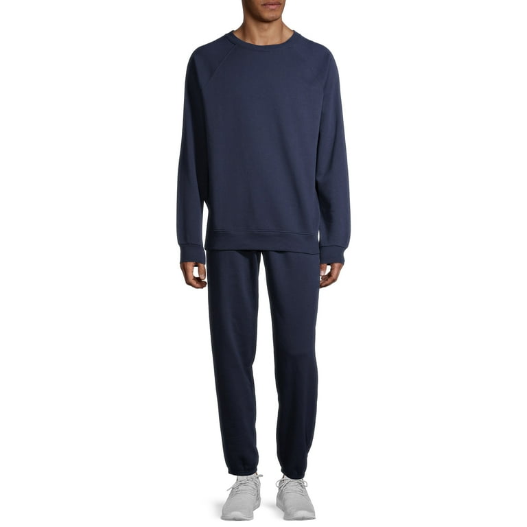 Athletic Works Men s Fleece 2 Piece Crew Sweatshirt and Cinch Pants Set up to Size 2XL Walmart