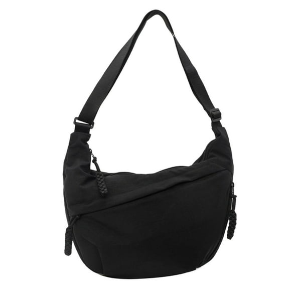 Ediodpoh Women Fashion Plain Color Nylon Crossbody Bag For Daily Use And Commute Black