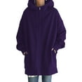 thumbnail image 1 of Daeful Sweat à Capuche pour Femmes Manches Longues Col à Capuche Manteau Violet 3TG, 1 of 6