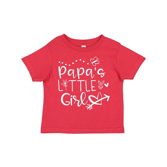 Inktastic Papa's Little Girl with Hearts Flower and Butterfly Girls Toddler T-Shirt