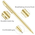 thumbnail image 3 of 6/12 Pack Gold Slim Ballpoint Pens Black ink Medium Point(1 mm), Nice Gold Pen Gift for Wedding Business Office Students Teachers Guest, 3 of 5