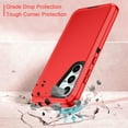 thumbnail image 4 of I-HONVA Compatible with Samsung Galaxy S24 FE Case,3-Layer Military Grade Drop Protection Anti-Slip Rugged Shockproof Dustproof Protection 6.7 inch Phone Case,Red Black, 4 of 7